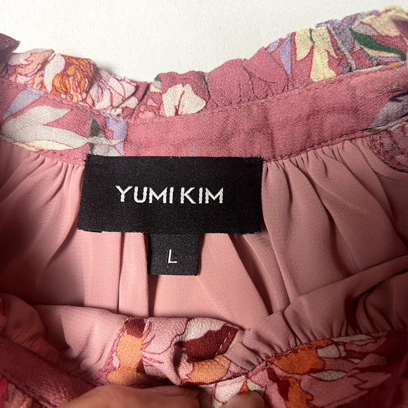 Yumi Kim Womens Large Sundown Viscose‎ Top Celestica Rose Floral Ruffled Collar - Picture 4 of 12